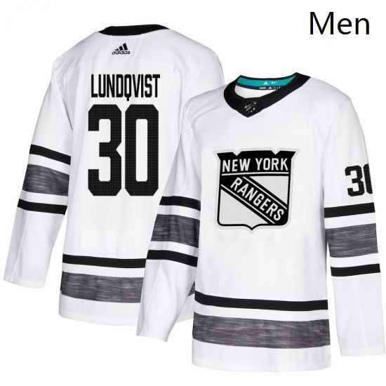 Mens Adidas New York Rangers 30 Henrik Lundqvist White 2019 All Star Game Parley Authentic Stitched NHL Jersey